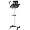 MAHANCRIS Podium Stand with Microphone Stand, Standing Desk and Laptop