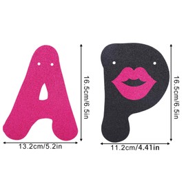 Glitter Happy Birthday Banner, Black & Hot Pink Girls Party Decorations Pre-Strung Bow Heart Party Hanging Sign Backdrop Wall Decor for Girls Women Parties Supplies