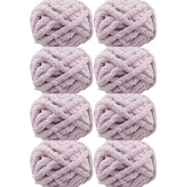 Super Bulky Jumbo Chenille Yarn 64oz, Light Lavender Super Soft Fluffy 30mm Extra XL Thick Giant Washable Big Yarn for Hand Knitting Extreme DIY Crochet Blankets Throw Pillow