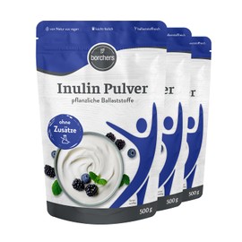 borchers BORCHERS Inulin Pulver 500g, Pflanzliche Ballaststoffe, leicht l?slich, von Natur aus vegan, ohne Zus?tze, Verdauung (500g (3er Pack))
