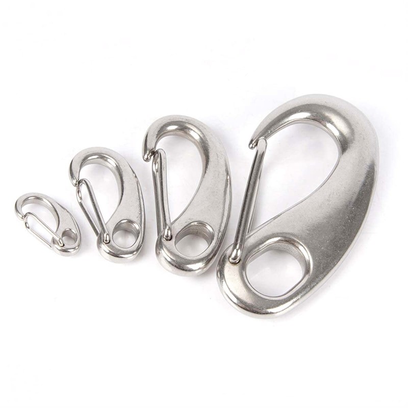 simPLEISURE qb500146a03n0 Stainless Steel Spring Hook, Oval Shape, 4 Sizes,