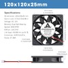 GDSTIME 120mm Fan 120mm x 25mm 12V Fan Dual Ball