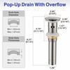 Kablle Bathroom Sink Faucet with Pull Down Sprayer, Brushed Nickel