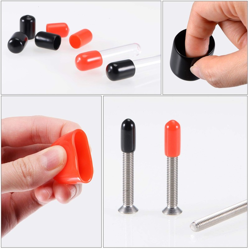 sourcing map 100pcs Round Rubber End Caps 2mm 3mm 4mm