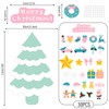 JarThenaAMCS Felt Christmas Tree with Ornaments Boho Green & Pink