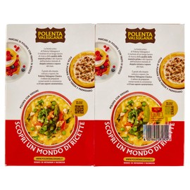 Valsugana - Polenta Rapida Gialla Bipacco, 2 Confezione da 375g. Con Farina Di Mais 100% Italiano Cotta a Vapore, Gusto Classico, Pronta in Pochi Minuti, Senza Glutine