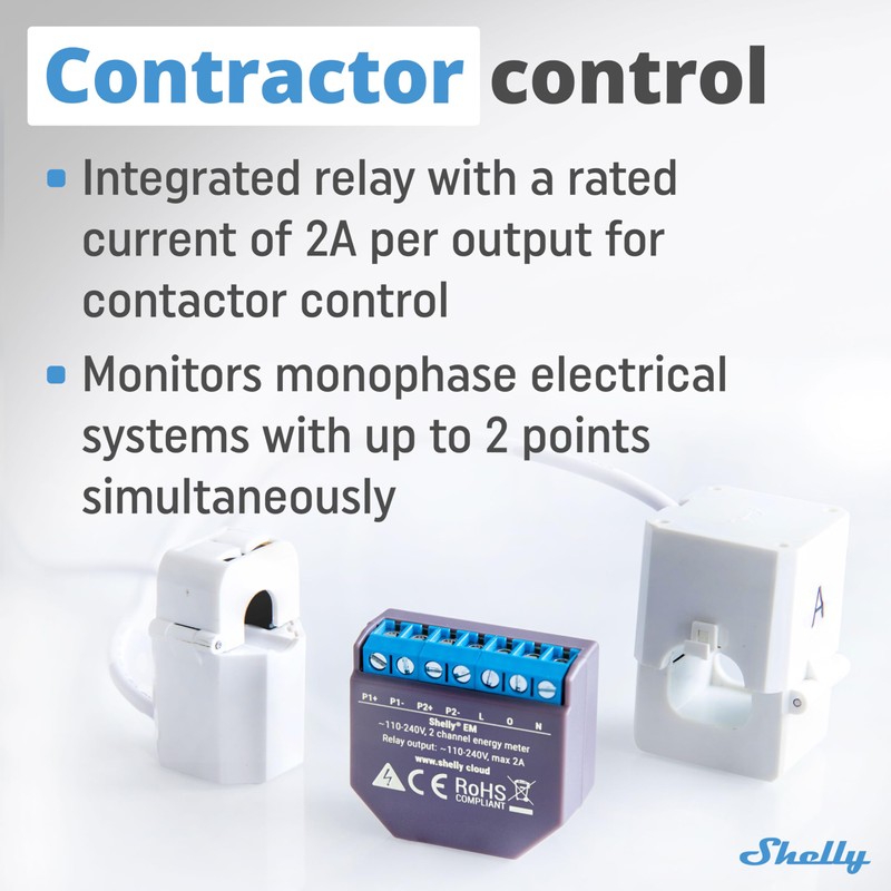 Shelly EM - WLAN Controlled Intelligent Energy Meter with Contactor