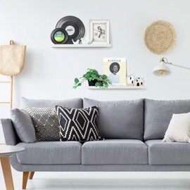 Walasis 24 inch Long Shelf for Wall: White Wall Book Shelves for Bedroom Kids - Narrow Floating Shelves for Picture Photo