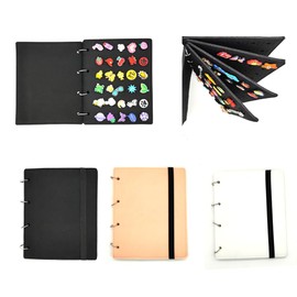 Organizador de almacenamiento libros de colección para hebillas de zapatos, abalorios, accesorios de alfiler, visualización (negro)