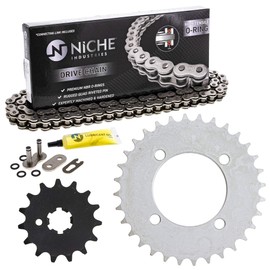 NICHE Drive Sprocket Chain Combo for Yamaha LB80 Chappy Front 15 Rear 32 Tooth 420V O-Ring 92 Links