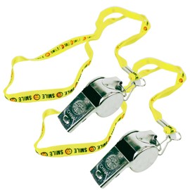 SCURRY (2 Pack) Classic Sports Whistle | Strong, Crisp Sound | Vibrant Yellow Lanyard Included | Multifunctional for Coaches, Referees, and Trainers