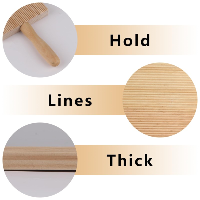 Gnocchi Board Set of 4 Gnocchi Wooden Board with 1