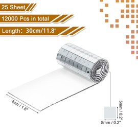 QUARKZMAN 12000 Stk. Glas Spiegel Disco Ball Fliesen Selbstklebende Silber Spiegel Mosaik Fliesen 5 x 5mm für Disco Ball, DIY Handwerk, KTV Dekoration 25 Blatt