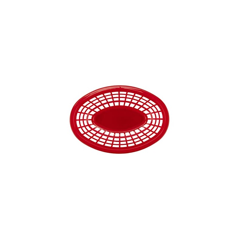 G.E.T. OB-734-R Oval Serving/Bread Basket, 8" x 5.5", Red (Pack