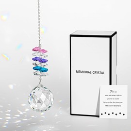 Pet Memorial Suncatcher 40mm Unique Crystal Sun Catcher Sympathy Gift for Loss of Dog or Loved One, Bereavement Keepsake & Memorial Gift with Rainbow Prisms