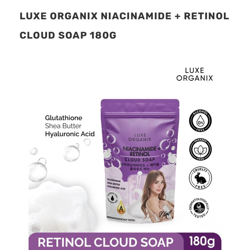 Luxe Organix Niacinamide + Retinol Cloud Soap 3x 80g (Eco