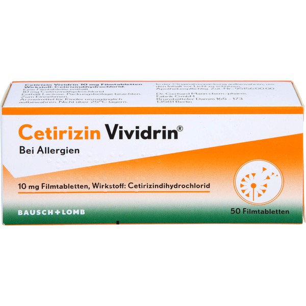 Cetirizin Vividrin 10 mg Filmtabletten, 50 St FTA