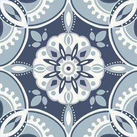 ZRJT Peel and Stick Floor Tile 40-Pcs Cover 40 Sq.Ft, Vinyl Flooring Tiles 12” x 12” Matte Self Adhesive Flooring Stickers Waterproof Removable for Renter, Bathroom Living Room, Blue