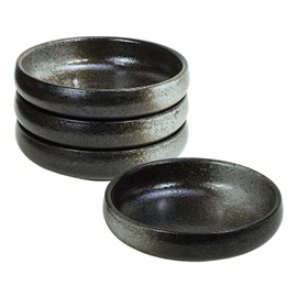 Gaolinci Creative Zen Ceramic Plate, Round Smooth Glazed Side Dish Snack Dish Pickle Dish (Set Of 4)