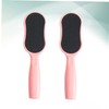 Housoutil 2pcs Double-sided Callus Remover Foot File Handle Ergonomic Pedicure