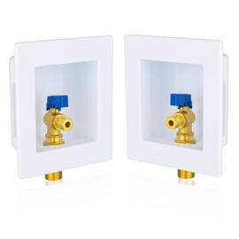 1-PACK GUOFIS Ice Maker Outlet Box,1/2" Sweat MIP Inlet x 1/4"OD Compression Outlet,Icemaker Box with 1/4-Turn Ball Valve