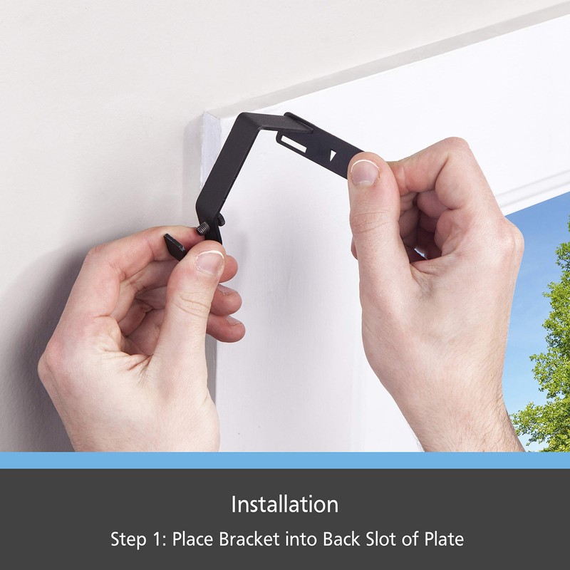 Kenney Fast Fit 5/8" No Measure Curtain Rod Brackets, Matte
