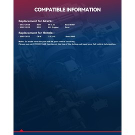 KAX 512345 4WD AWD Rear Wheel Bearing Hub Assembly Compatible with Honda CR-V 2007-2011, Acura RDX 2007-2012 2017-2018 Wheel Hub Bearing 5 Lug