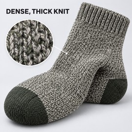 5-Pair Men's Thick Cotton Thermal Hiking Socks, Mid-Calf, US Size 8–10