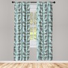 Lunarable Damask Window Curtains, Swirled Shabby Form Leaf Flowers Background
