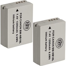 BM Premium (2 Pack) NB-10L Battery for Canon PowerShot G1 X, G3-X, G15, G16, SX40 HS, SX50 HS, SX60 HS Digital Camera