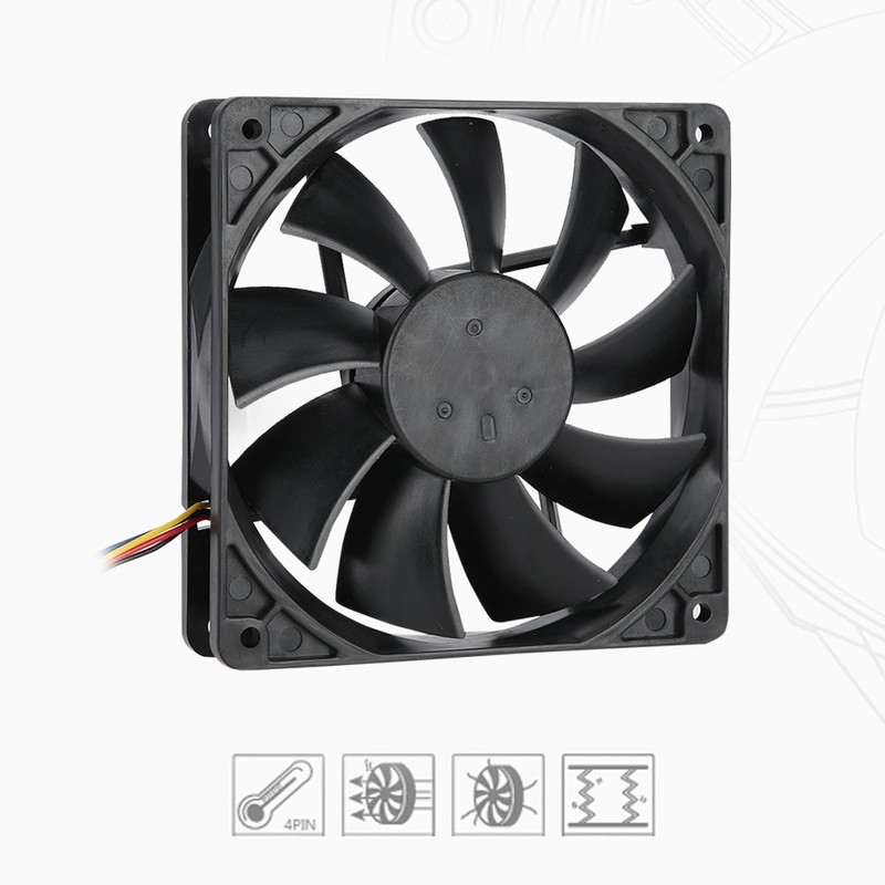 12CM 12V 0.72A 4Pin PWM Temperature Speed Control Cooling Fan
