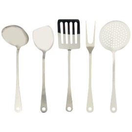 Alessi | AJM19S5 L - Design Kitchen Serving Spoon Set in 18/10 Stainless Steel, 5 pieces