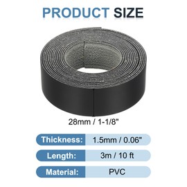 MECCANIXITY Black Edge Banding 10 ft x 1-1/8 Inch Veneer Tape Pre-glued Flexible Plywood Edge Banding with Hot Melt Adhesive for Furniture Restoration