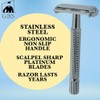 3 Piece Shave Set -- Safety Razor+ Chrome Pure Badger