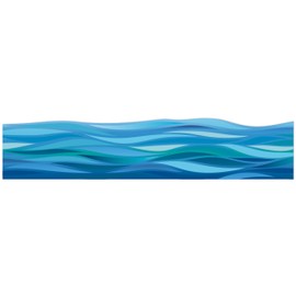 Eureka Seas The Day Waves Decorative Classroom and Bulletin Board Trim for Teachers, 2.25" Wide, 12 Strips for 37 Total Feet