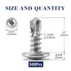 #8 x 1/2" Sheet Metal Screws 500PCS 410 Stainless Steel