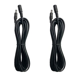 DC 12V Power Extension Cord Cable 15ft (5m) 2.1mm x 5.5mm Power Adapter Supply Extension Cable for CCTV Security Cameras IP Camera DVR Standalone, LED Light Strip, Baby Monitor, Router (2 Pack)