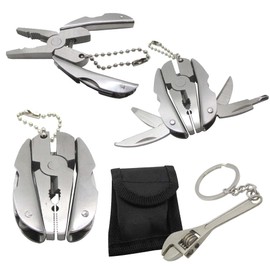 Multifunctional Stainless Steel Pliers & Mini Wrench Tool Set - Compact 5-in-1 Multipurpose Pliers & Wrench Set with Sheath - Tool Kit for Camping, Auto, Outdoor - Durable, EDC Multi Tool Set