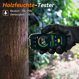 MESITOOL Moisture Meter Wood Moisture Meter Pin Type Moisture Meter for Walls Moisture Meter Detector with LCD Display Moisture Meter for Firewood, Building Materials, Plasterboard (MT19C)