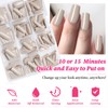 Lifextol 360PC Khaki Square Press on Nails Medium Long Fake