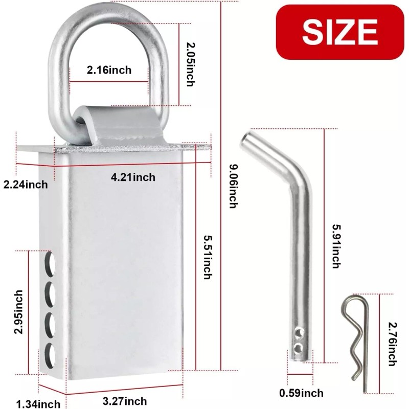 TECTRUC Stake Pocket D Ring Heavy Duty Adjustable Trailer Stake