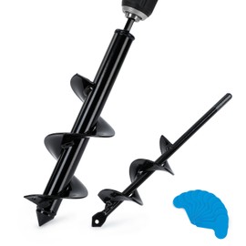 WISEPRO 2-Piece Auger for Drill & Cordless Screwdriver Set for Gardening - Plant Hole Drill (8 x 30 cm & 4 x 22 cm) Digging Tool for Flowers, Seedlings & Planting