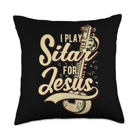 I Play Sitar For Jesus - Christian Throw Pillow
