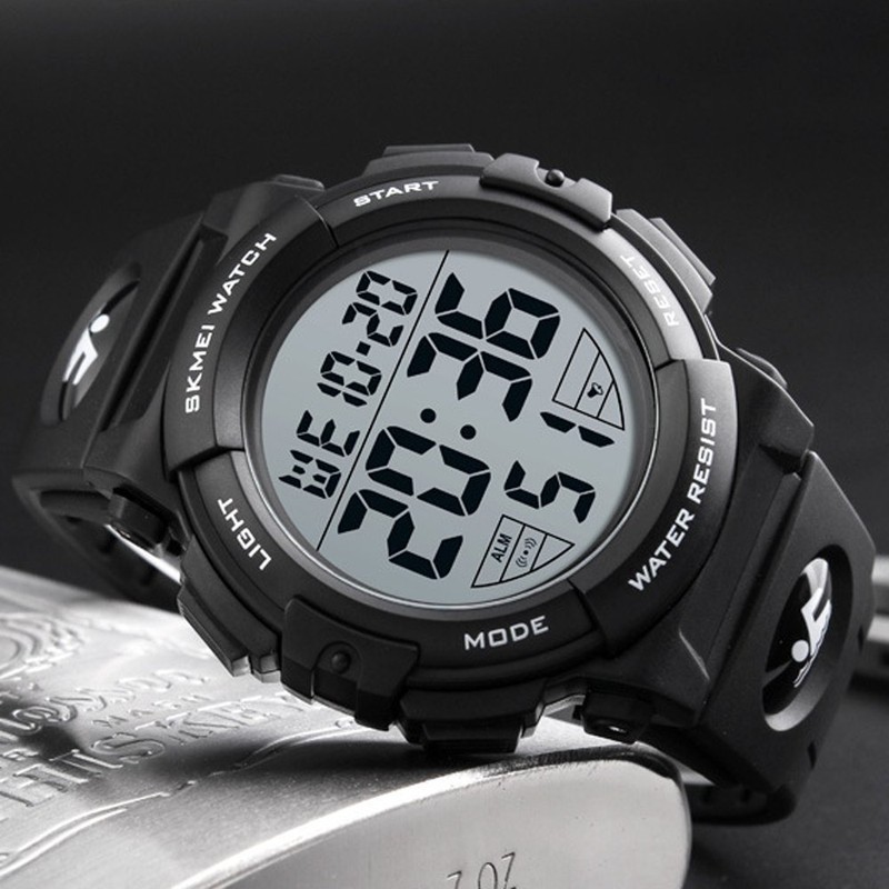 Timever Digital Wrist Watch, Waterproof, Men’s, w/Stopwatch, LED Watch, Running