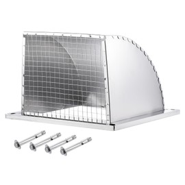 PATIKIL 14"x14" Wall Vent Cover, Exterior Dryer Vent Outlet Grille Louvered 304 Stainless Steel Outdoor Duct Ventilation with Mesh Screen for Bathroom Kitchen