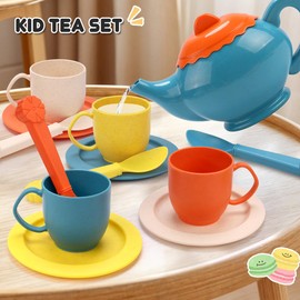 RUIDYA Pretend Play Kitchen Accessories, Kids Kitchen Toys for Boys Girls 3+ Year Old, Afternoon Tea Party Playset Toys, Christmas New Year Toy Gifts for Children