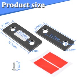 MIN CI 10 Pack Cabinet Door Magnets Strong Magnetic Door Catch Ultra-Thin Invisible for Cabinet Doors,Shower Doors,and Drawers Black