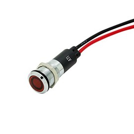 Alpinetech PL12M 12mm 1/2" 48V AC/DC LED Metal Signal Indicator Pilot Dash Light (Red)