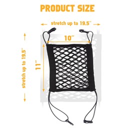 x xotic tech 2PCS Stretchable Motorcycle Cargo Net, 10"X11" Double Layer Bungee Net with Hooks, Helmet Storage Luggage Rack High-Elastic Mesh Organizer Net for Motorbike, Bike, Electric Bike, Scooters