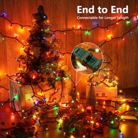 Toodour Multicolor Christmas Lights, 12.5ft 50 Count Incandescent Christmas String Lights, UL Certified Connectable Green Wire Christmas Lights for Xmas Tree, Holiday, Party, Christmas Decorations